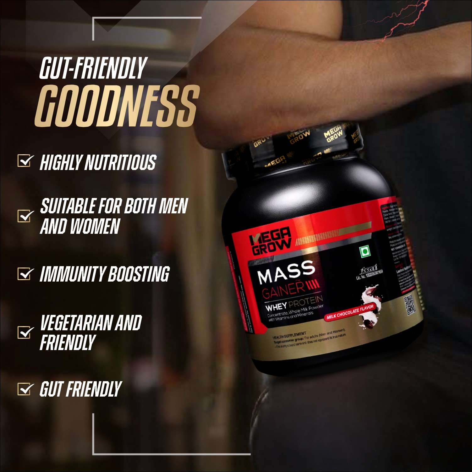 Megagrow Mass Gainer Milk Chocolate Flavour More Benefits