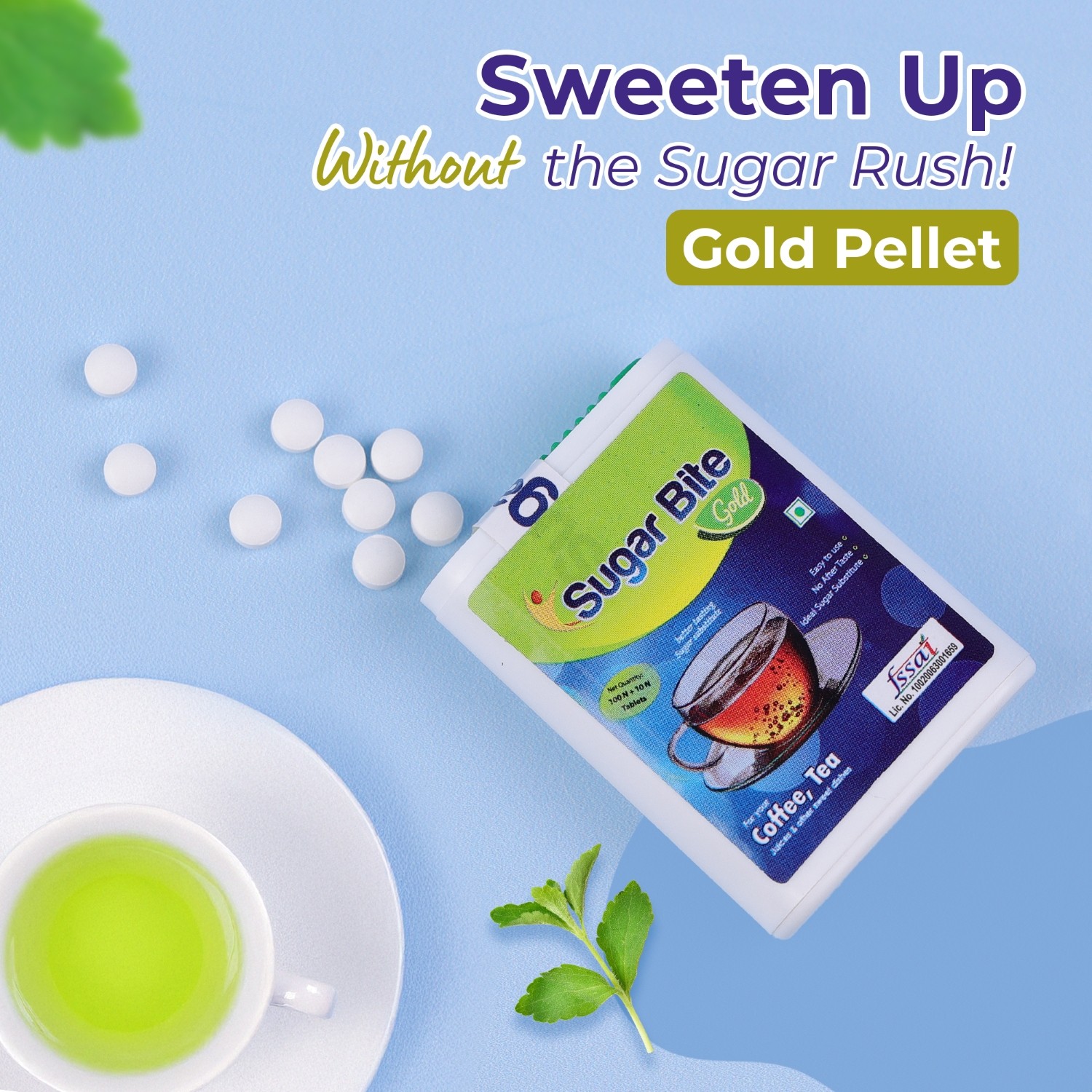 Sugar Bite Gold Sweetener Pellets without sugar