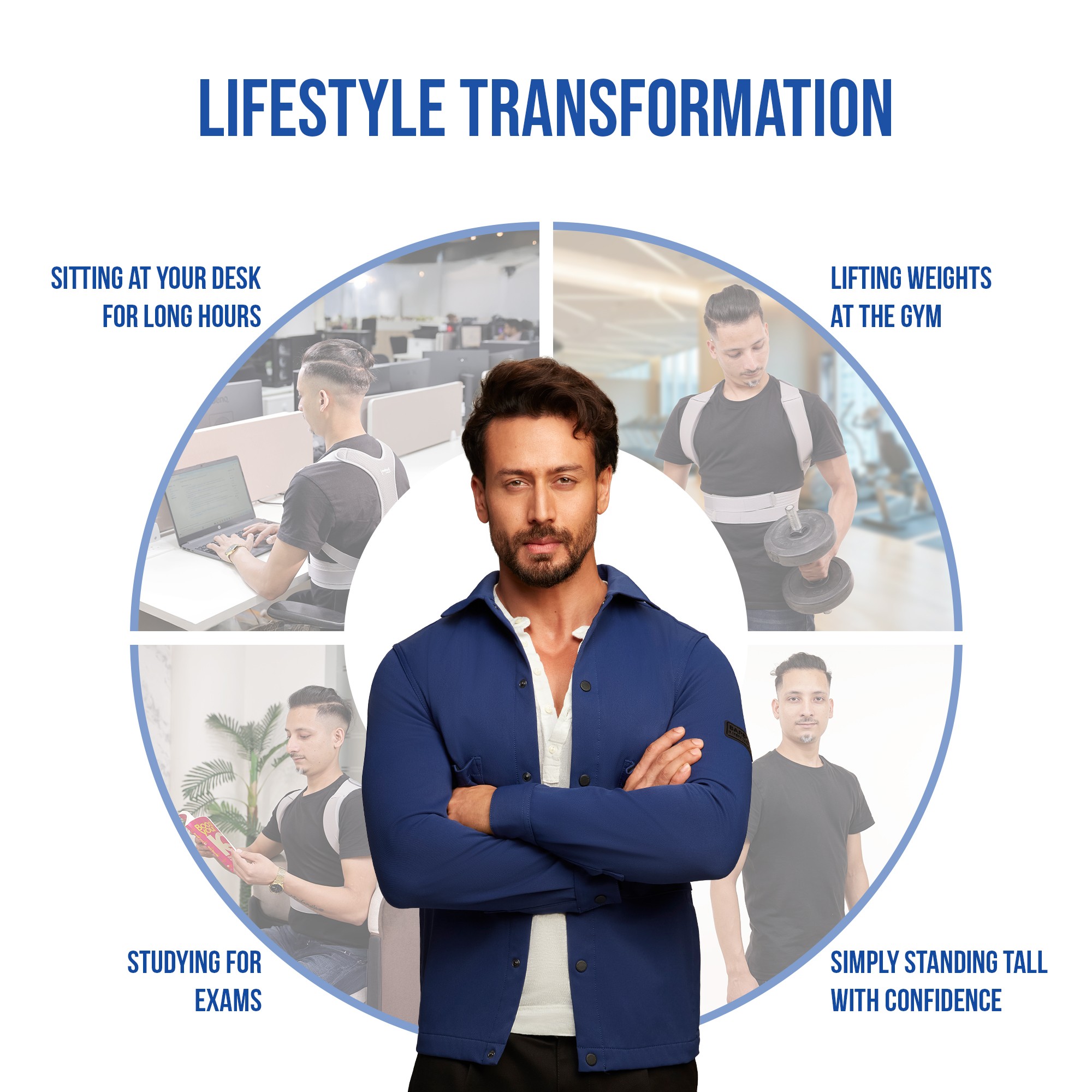 posture corrector belt use for sitting desk work for long hours studying exams lifting weights