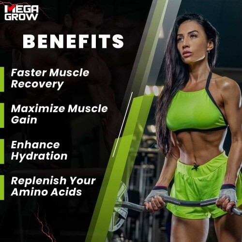 Megagrow BCAA Advance Supplement Powder Green Apple Flavored  All Benefits