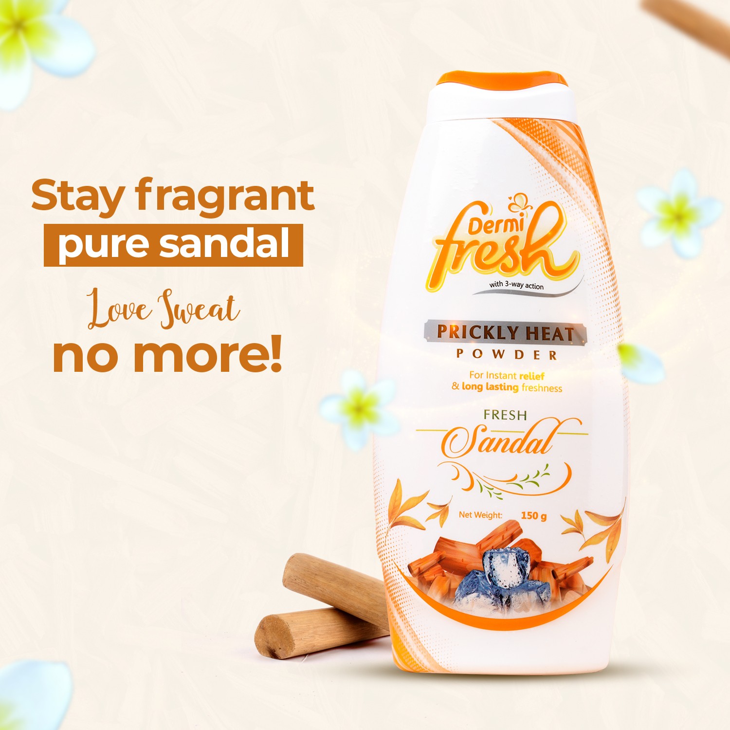 Dermi Fresh prickly heat powder sandal