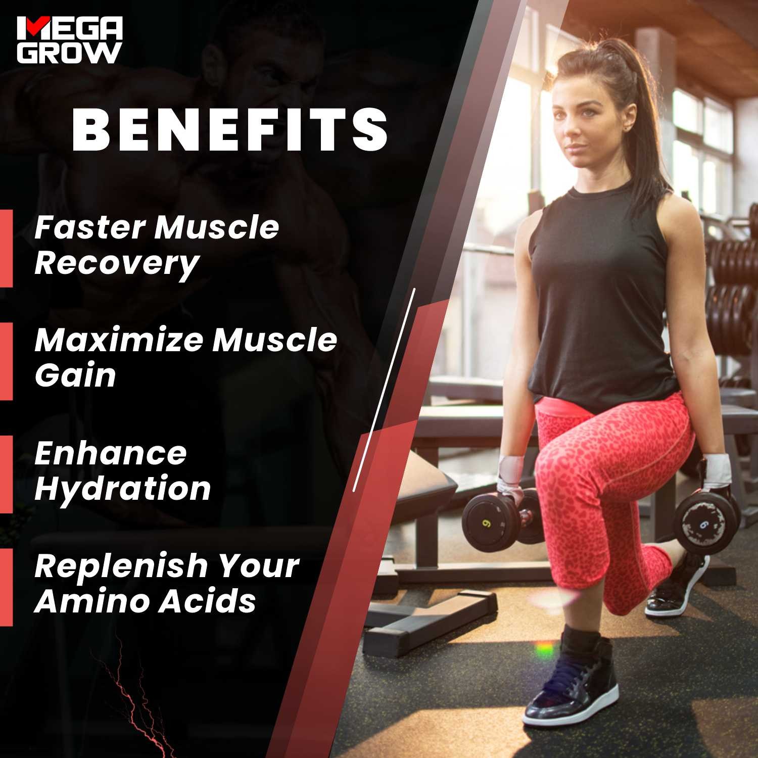 Megagrow BCAA Powder Kiwi Strawberry Flavor All Benefits