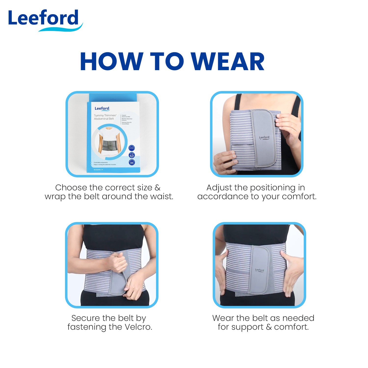 Leeford Tummy Trimmer Belt how to wear guide