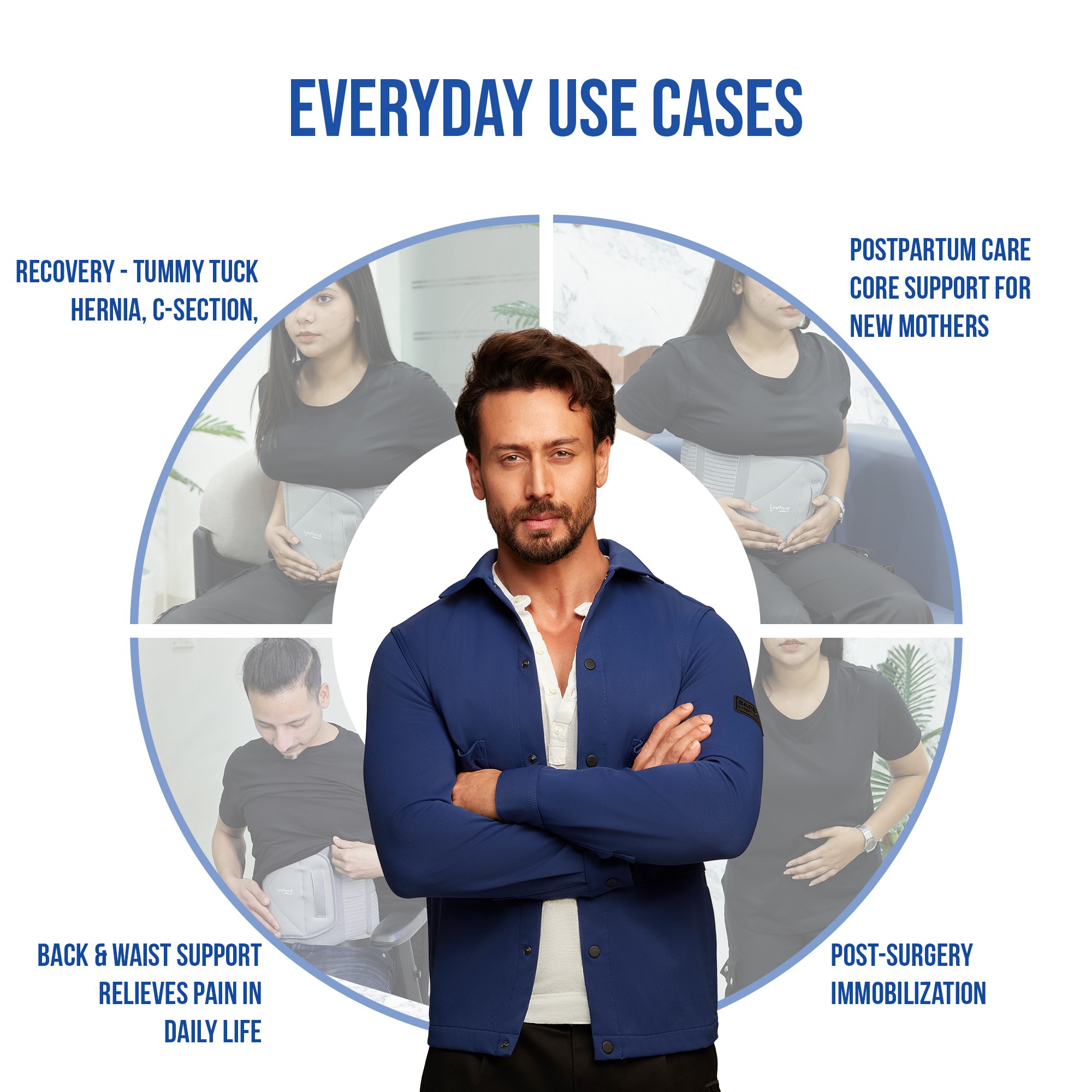 Leeford abdominal belt use for tummy tuck hernia n c section recovery n post partum support