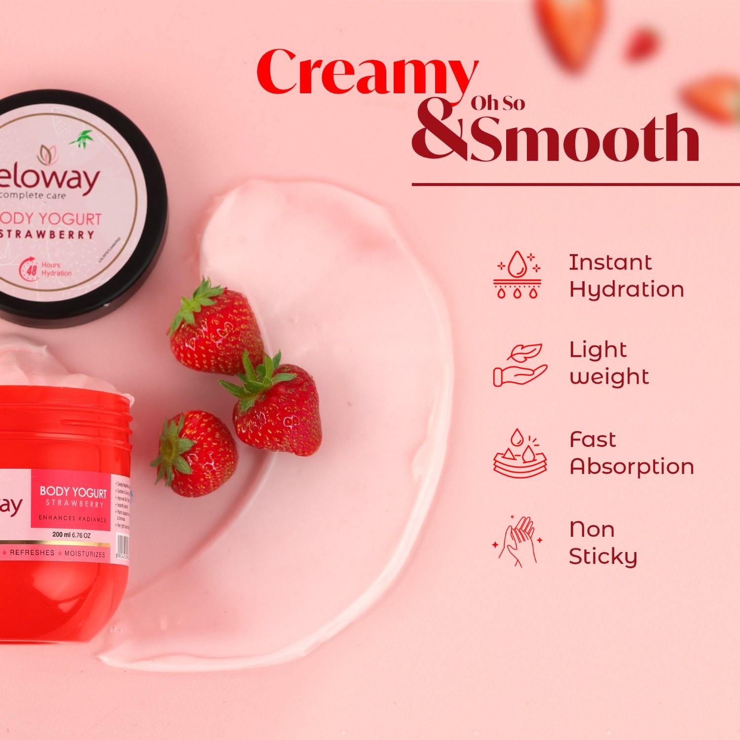 Eloway Body Yogurt Strawberry for smooth hydrated skin
