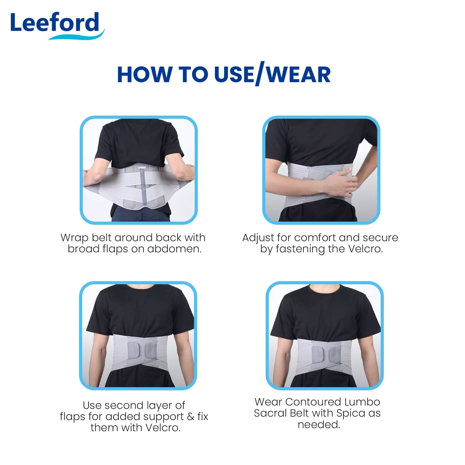 Leeford Contoured Lumbo Sacral Belt how to wear giude