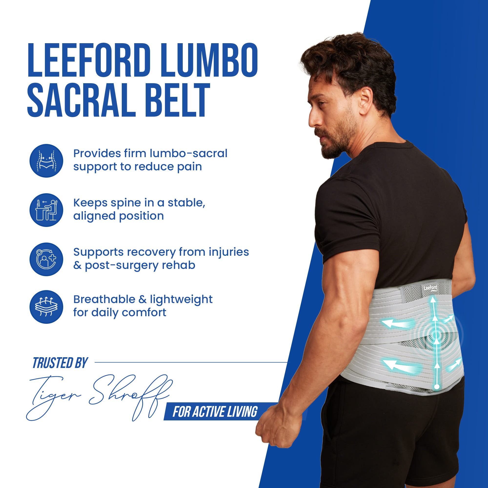 lumbo sacral belt provides lumbo sacral support to reduce pain