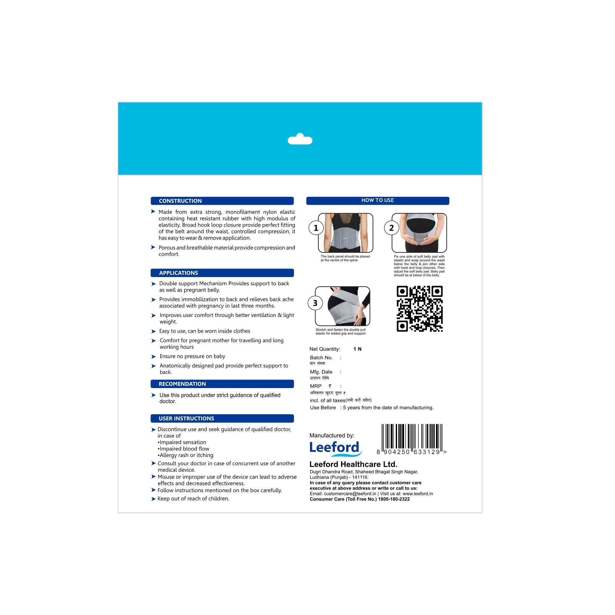 Leeford Maternity Belt packaging