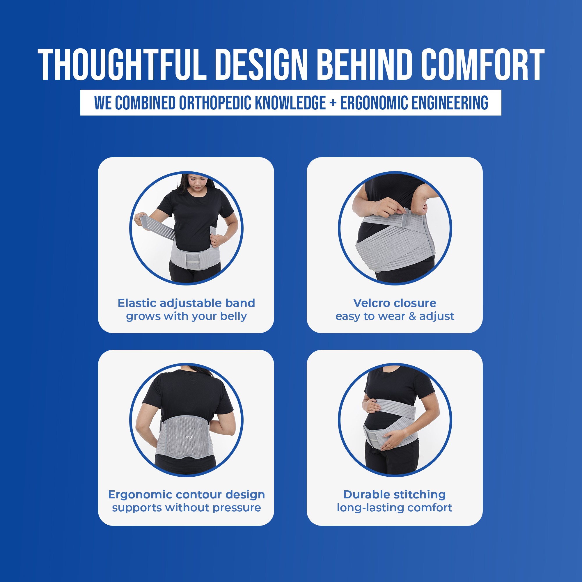 pregnancy belt with elastic adjustable band velcro closure n durable stiching