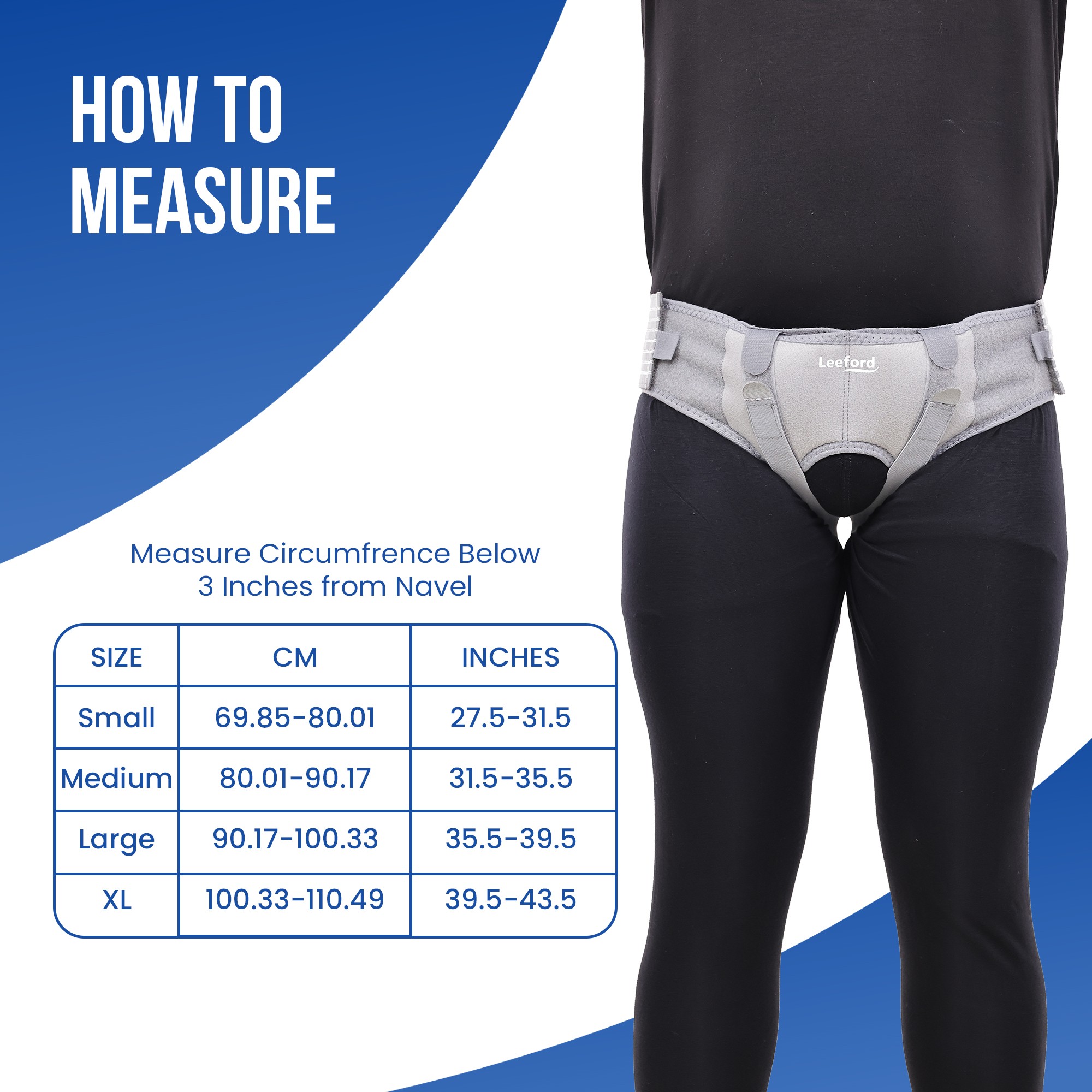 hernia belt step by step size measurement chart guide