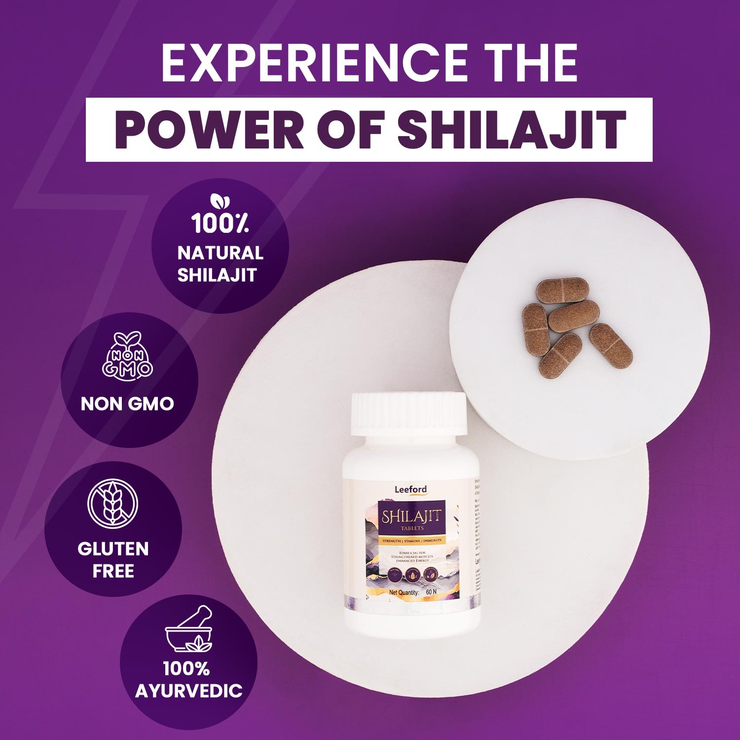 Leeford Shilajit Tablets all ayurvedic features