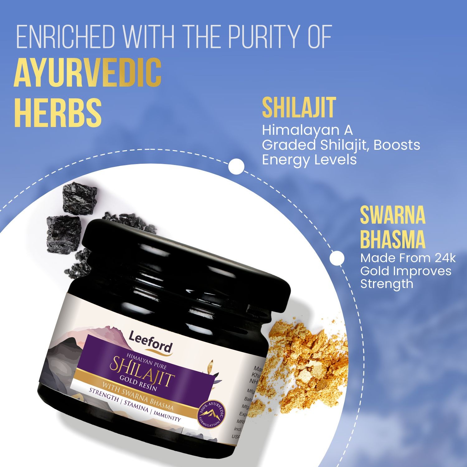 Shilajit Gold Resin With Swarna Bhasma 20g features