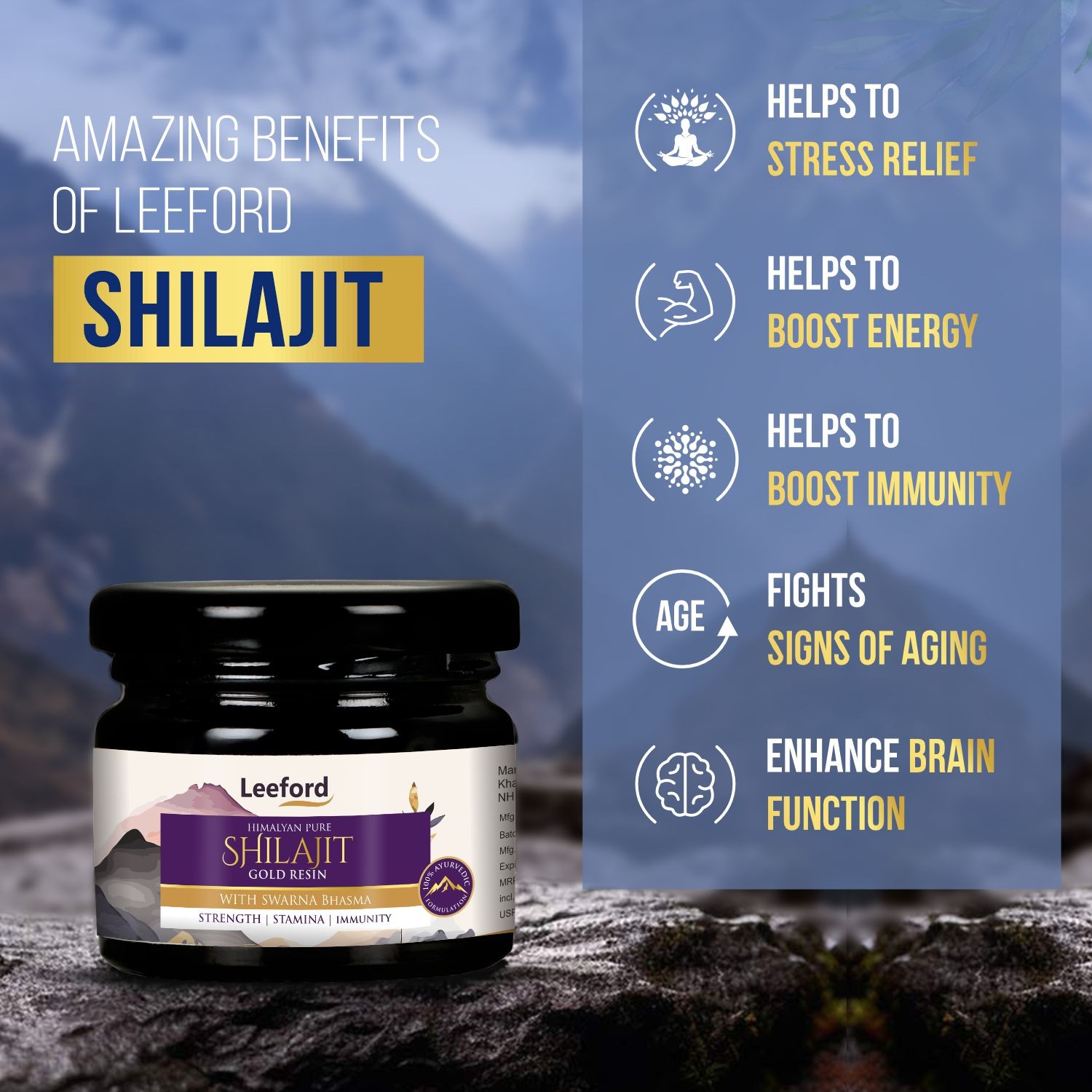 Shilajit Gold Resin With Swarna Bhasma 20g benefits