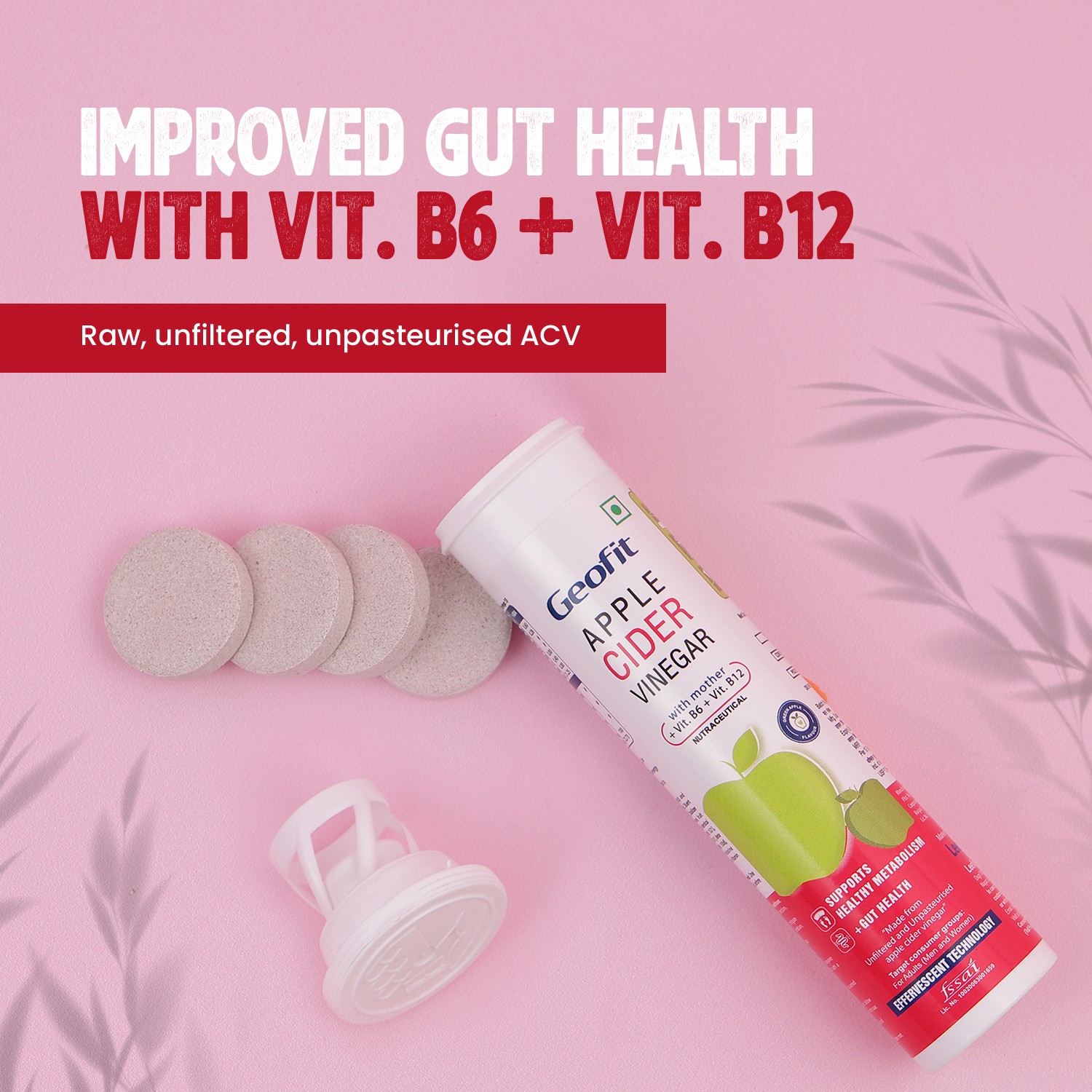 Geofit Apple Cider Vinegar Effervescent with vitamin b6