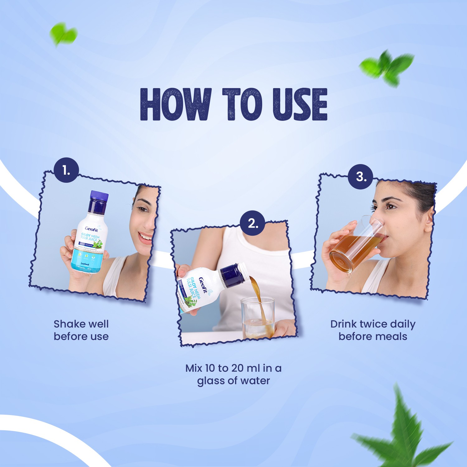 Geofit Giloy Neem Tulsi Juice how to use