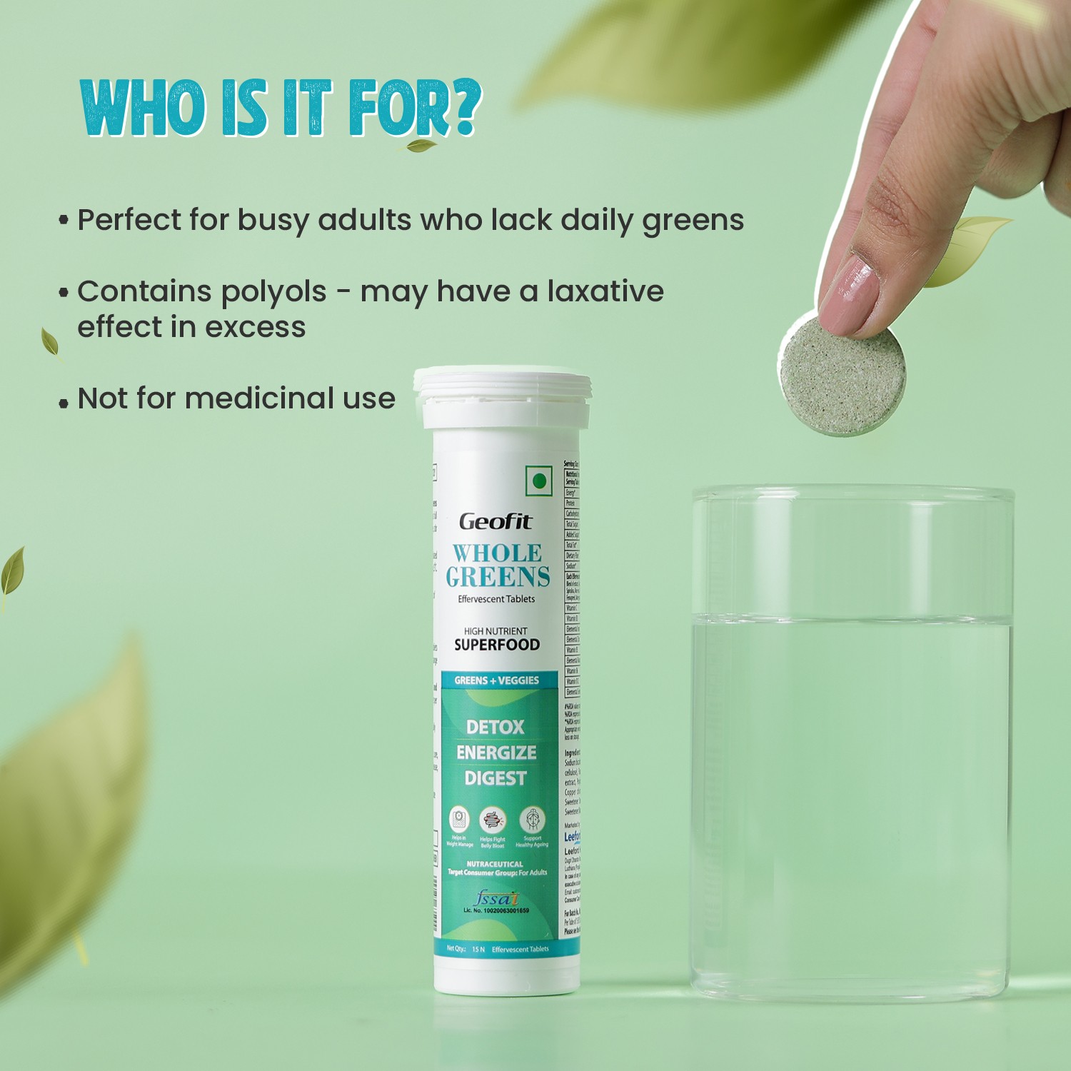 Geofit Whole Greens Tablets perfect for busy adults