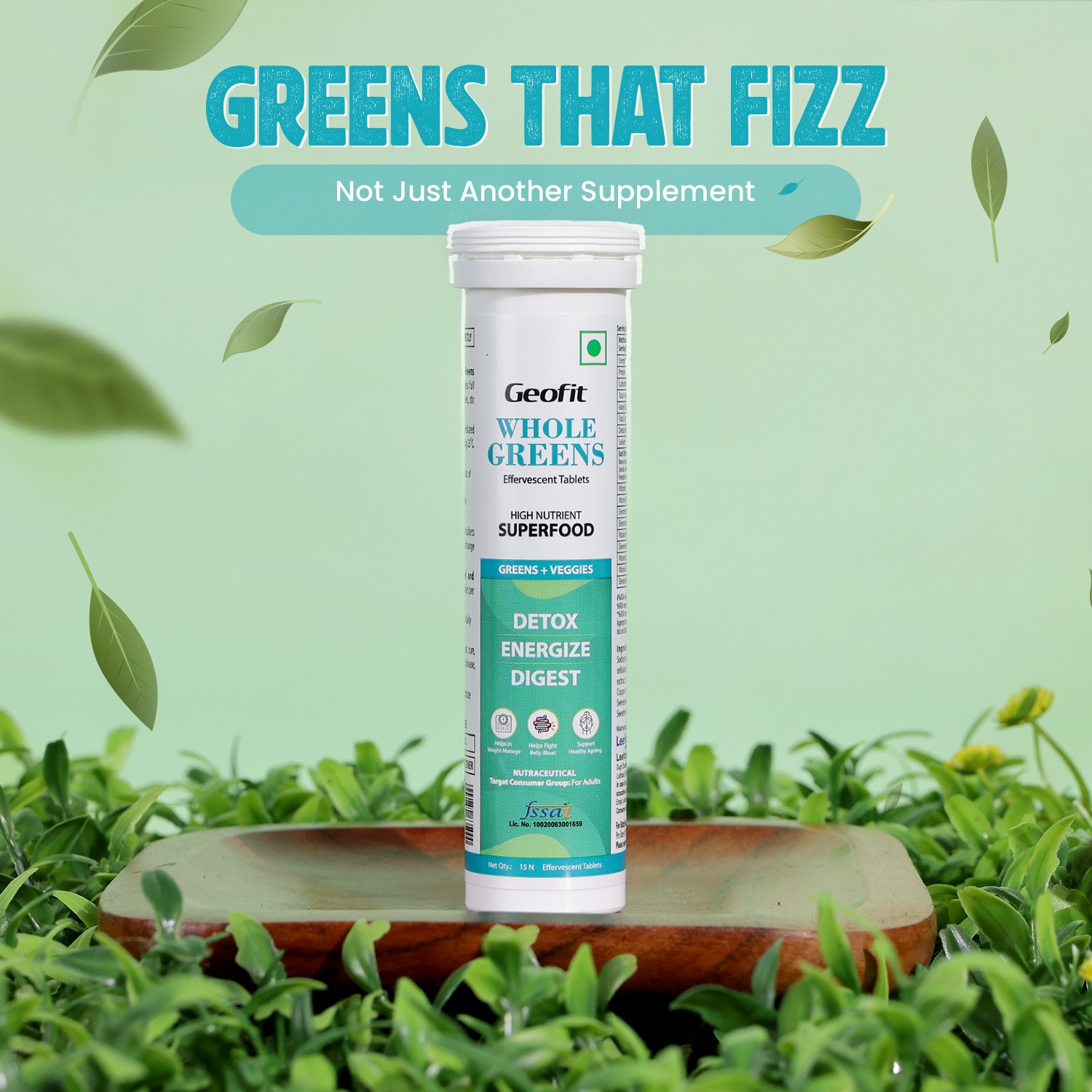 Geofit Whole Greens Tablets greens fizz