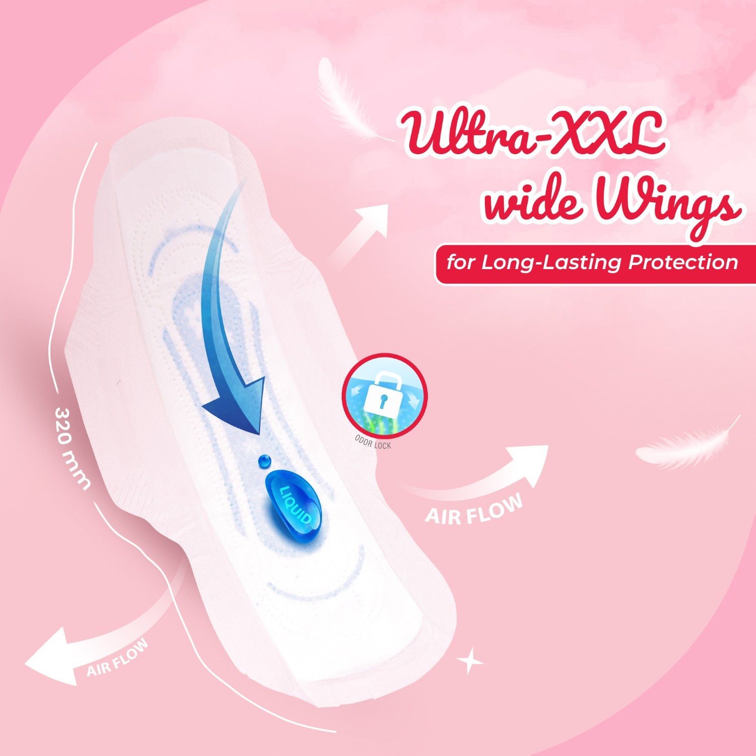 Femivin Ultra XXL Sanitary Pads for Women with ultra wide wings