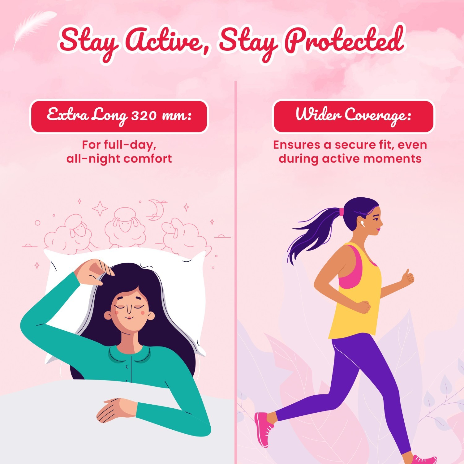 stay active with Femivin Ultra XXL Sanitary Pads for Women