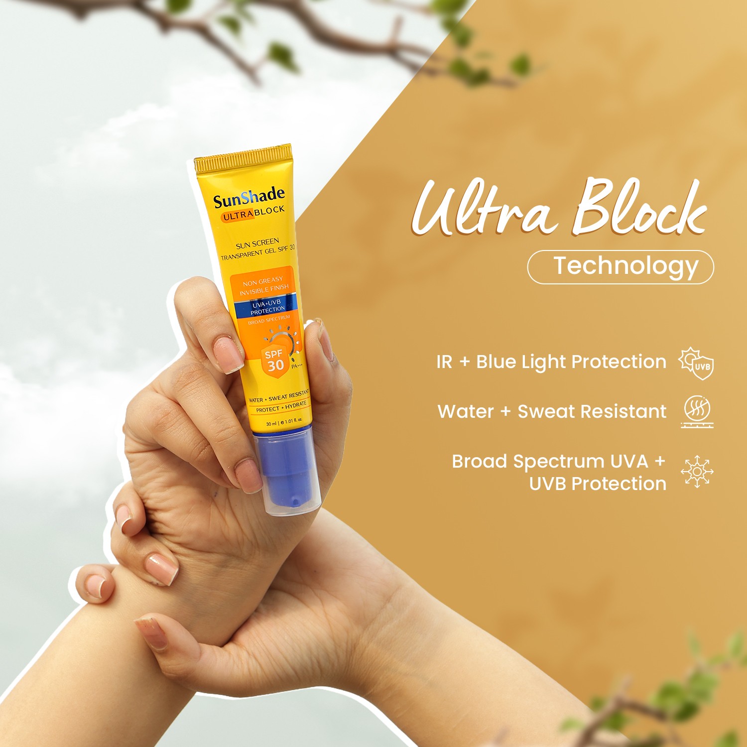 Sunshade Ultra Block Sunscreen Gel SPF-30 ultra block technology