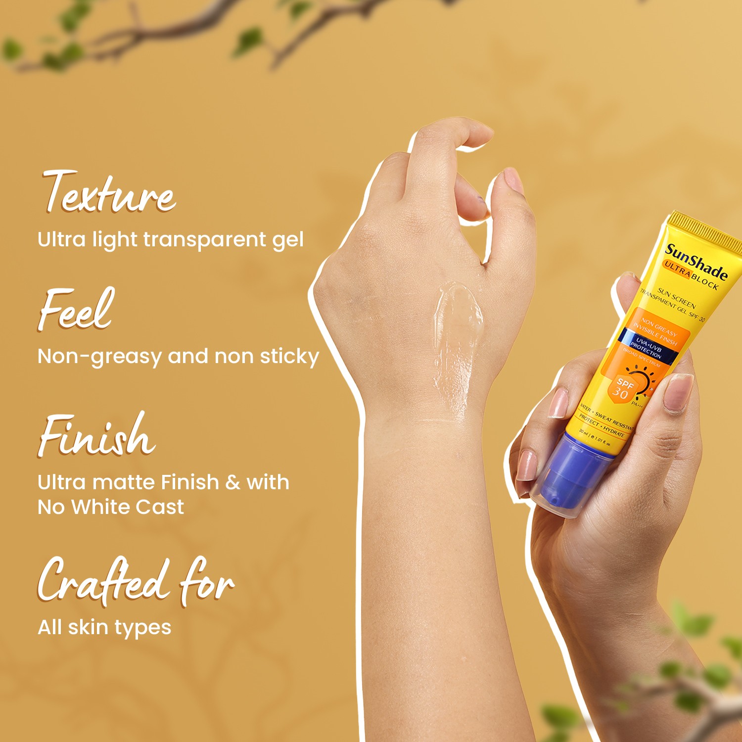 Sunshade Ultra Block Sunscreen Gel SPF-30 key benefits