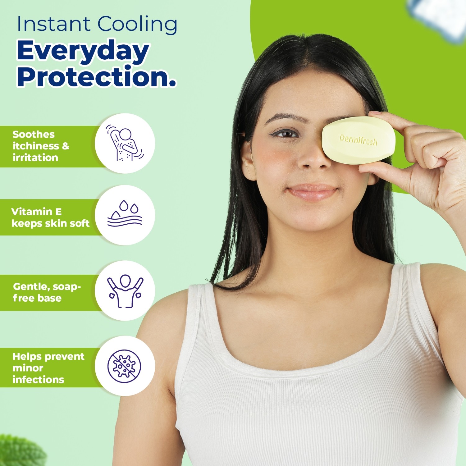 Dermi Fresh Prickly Heat Bathing Soap with Menthol And Vitamin E key benefits