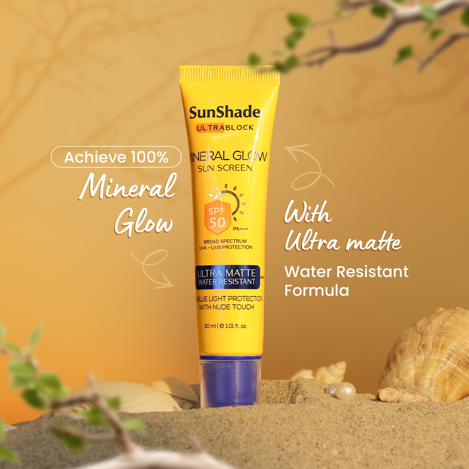 Sunshade Sunscreen SPF50 PA+++ – Mineral, Matte Finish for Men & Women