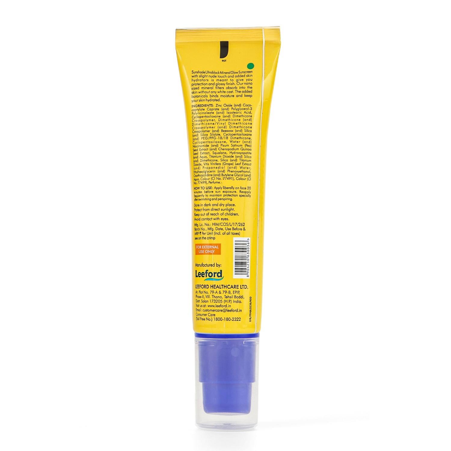 Sunshade Mineral Glow Sunscreen SPF-50 PA packaging