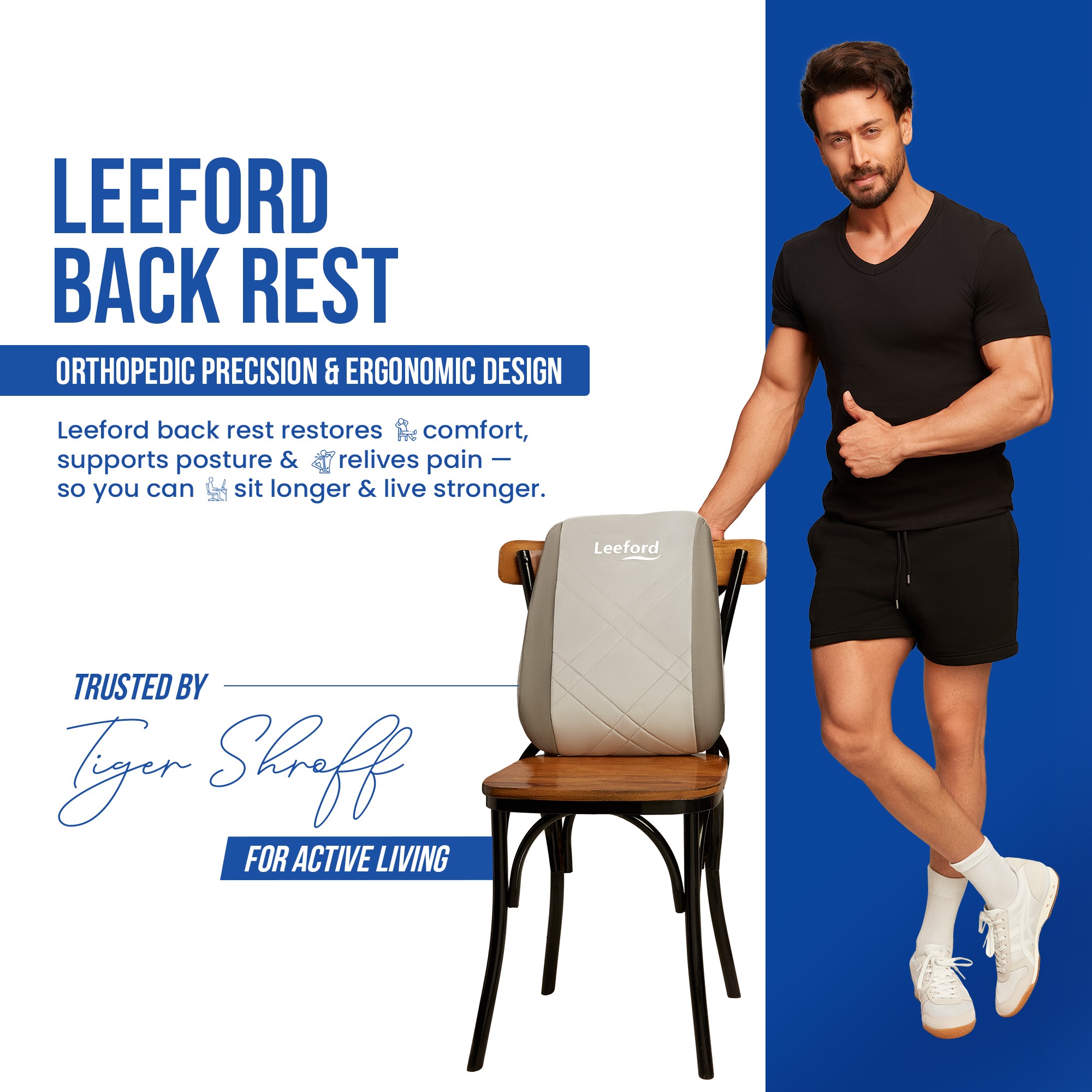 back support for chair is designed for orthopedic precision n ergonomic design