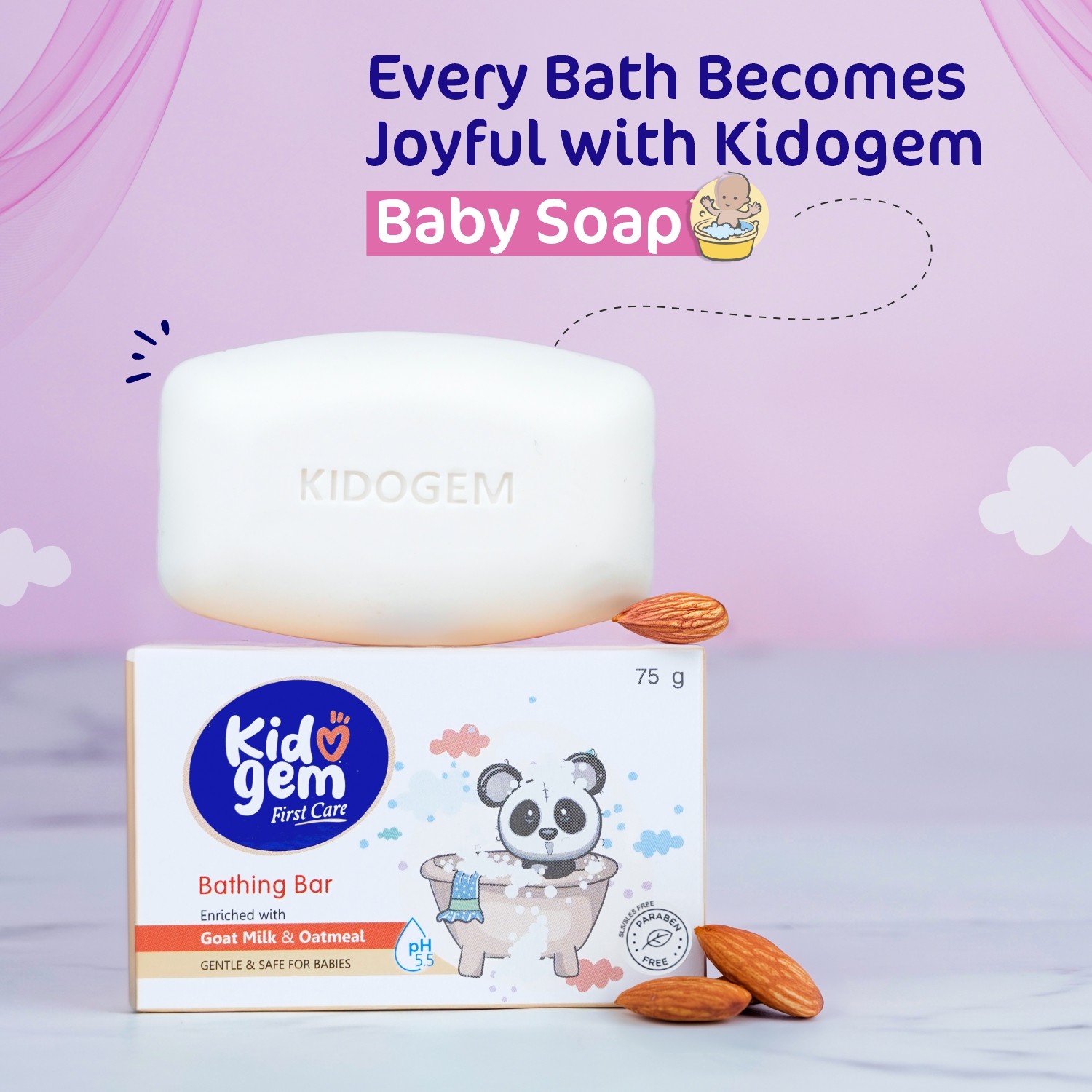 Kidogem Bathing Bar Soap for Kids joyful bath