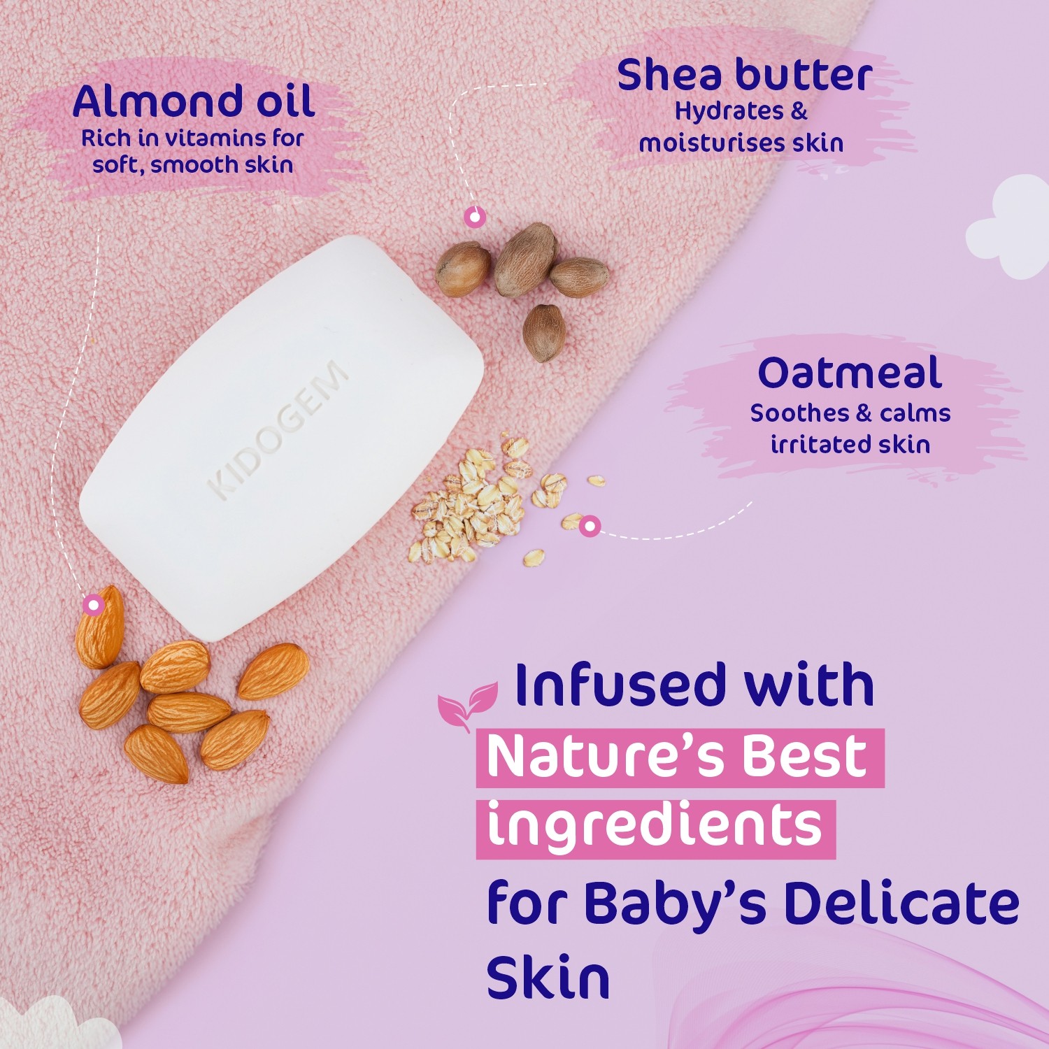 Kidogem Bathing Bar Soap for Kids key ingredients