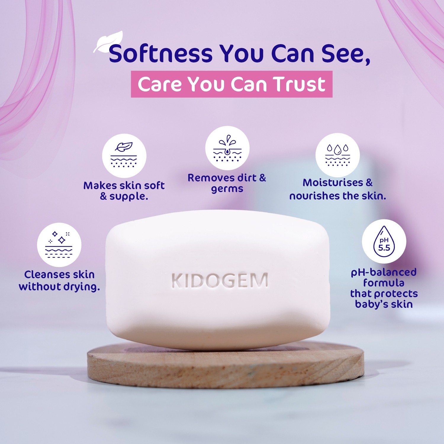 Kidogem Bathing Bar Soap for Kids key benefits