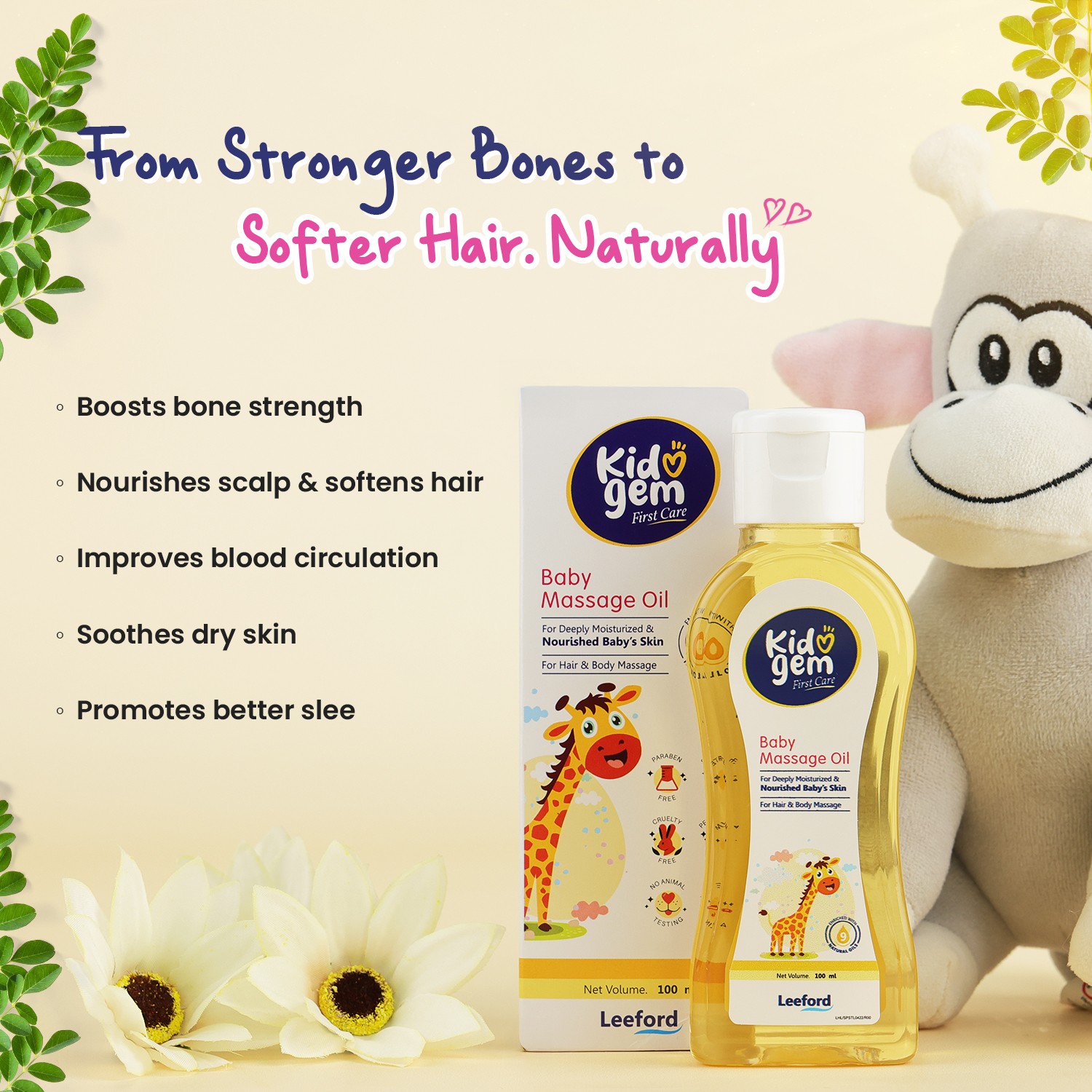 Kidogem Baby Massage Oil main benefits