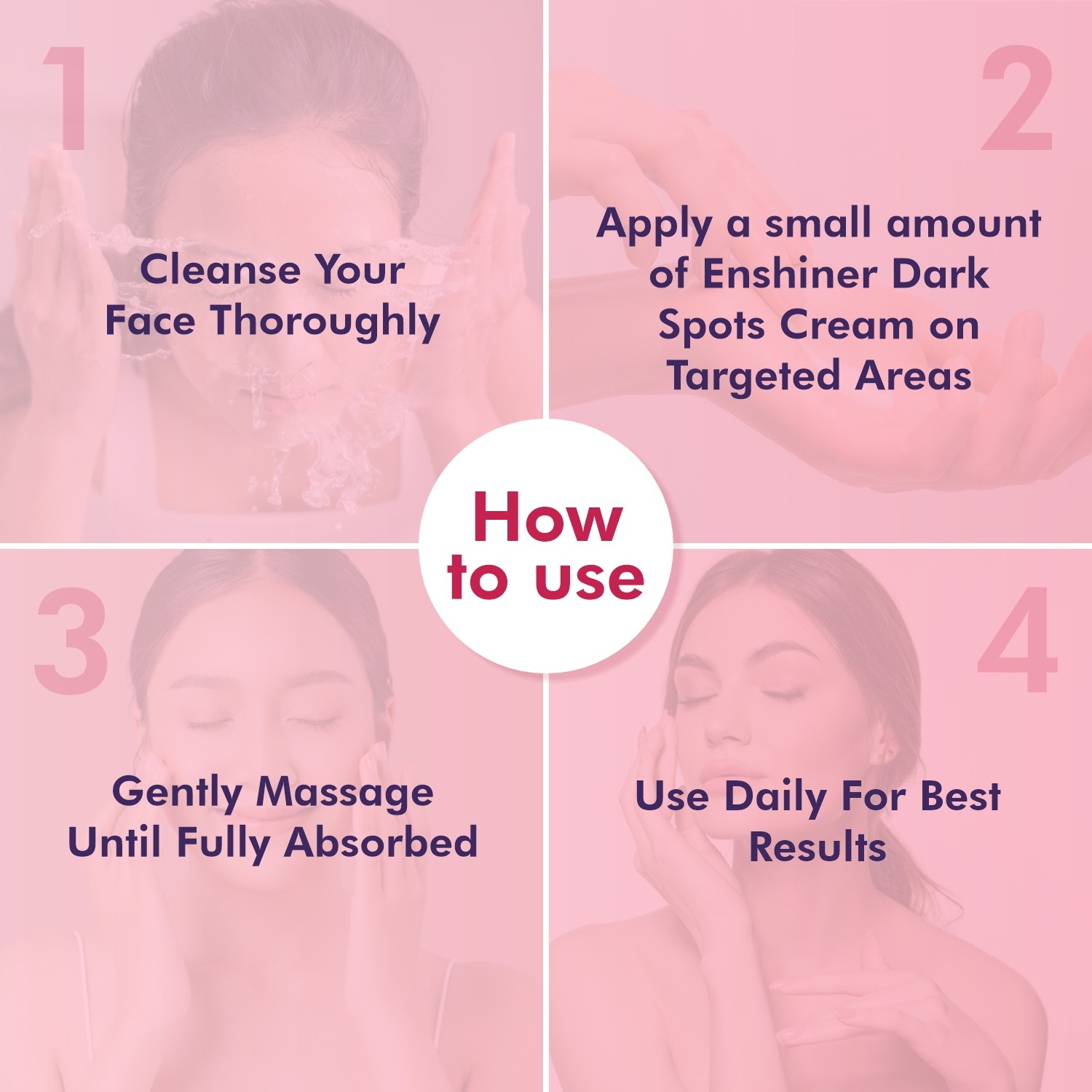 Enshiner Dark Spot Correcting Cream for Men & Women how to use guide