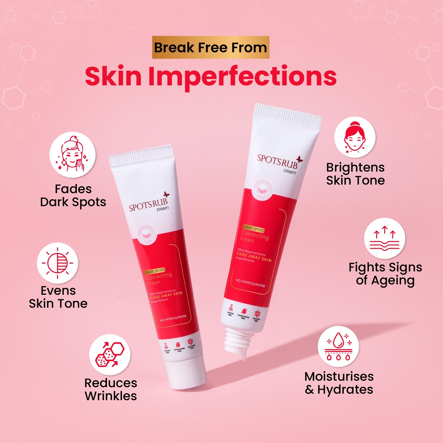 Spotsrub Dark Spot Correcting Cream 15g for Men & Women skin benefits