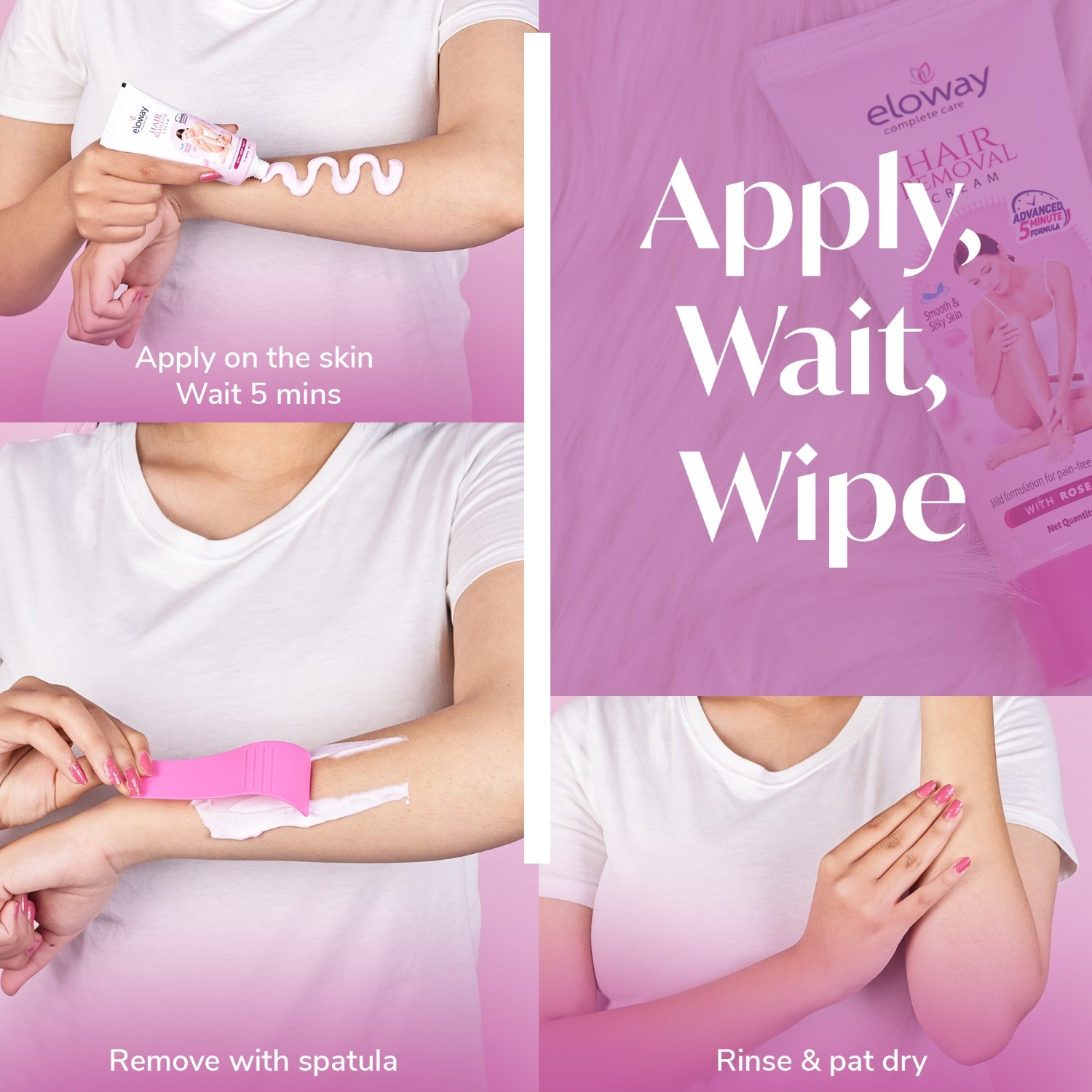 Eloway Hair Removal Creams apply ait wipe
