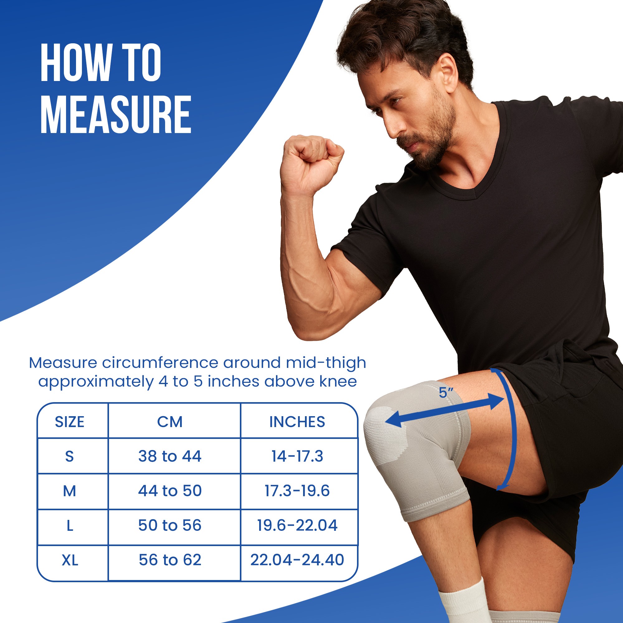 knee cap for pain relief how to measure size chart guide