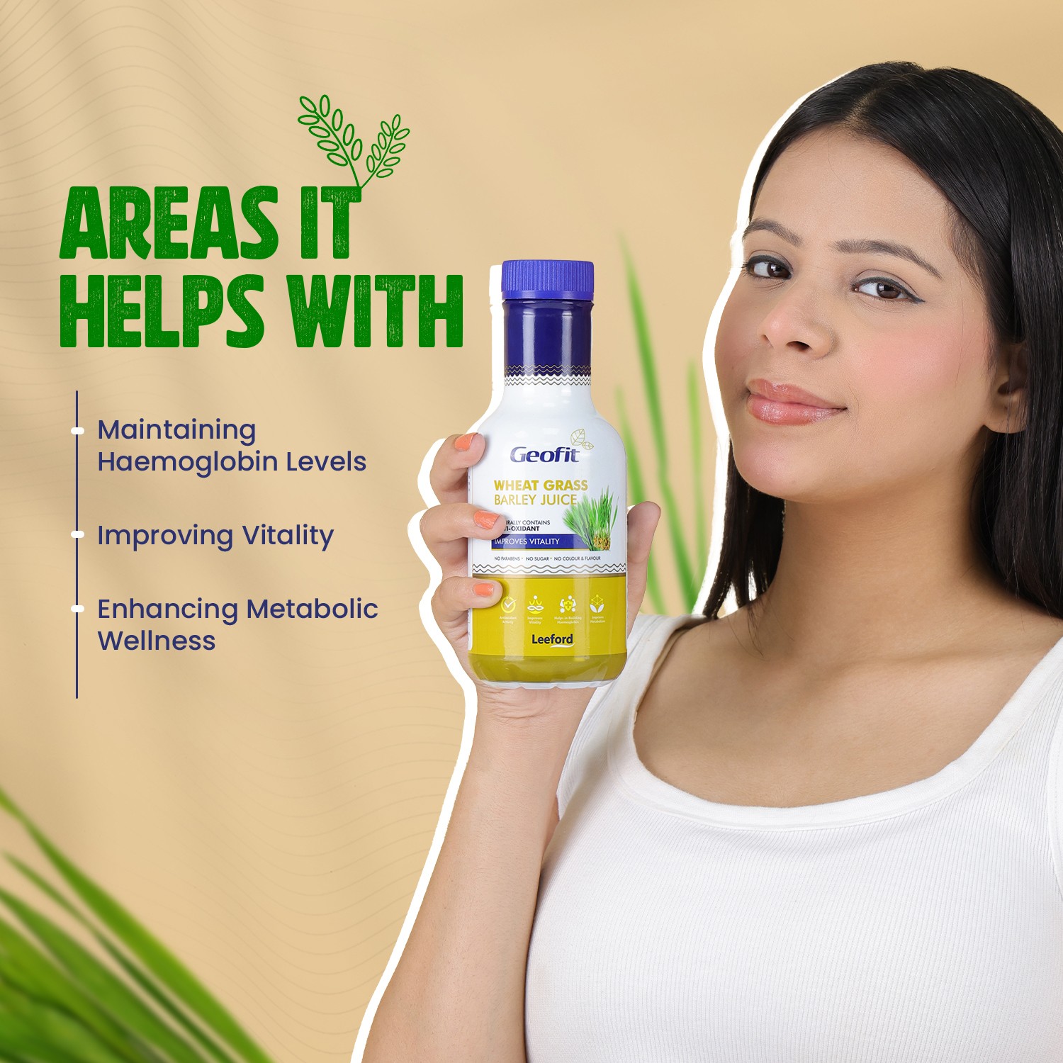 geofit wheat grass barley juice helps in maintain homeoglobin levels inmproving vitality