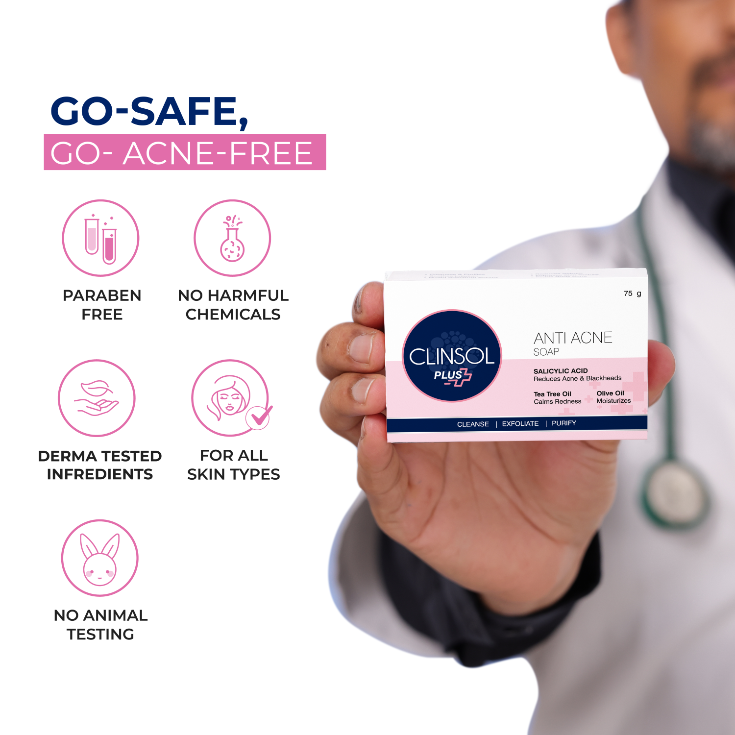 Clinsol plus ati acne soap is paraben free no harmful chemicals