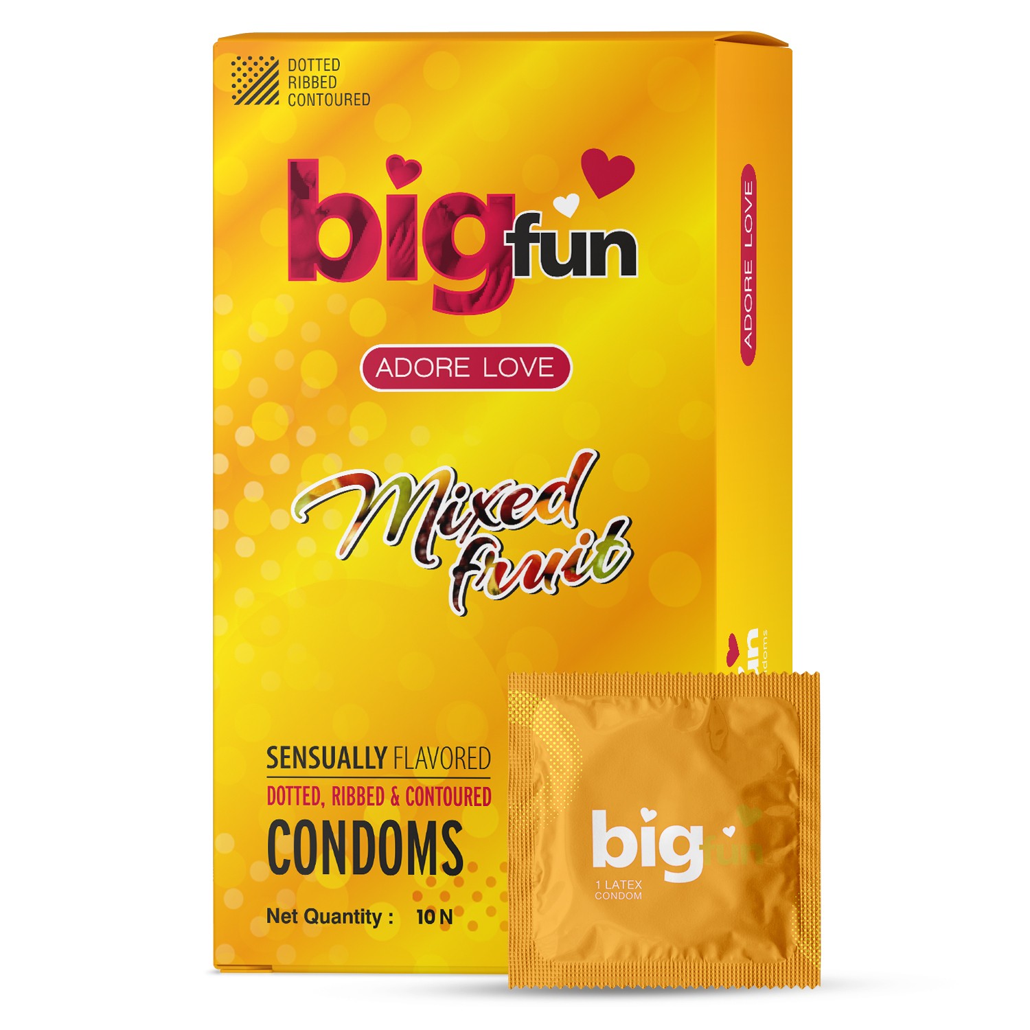 bigfun mixed fruits flavoured condom