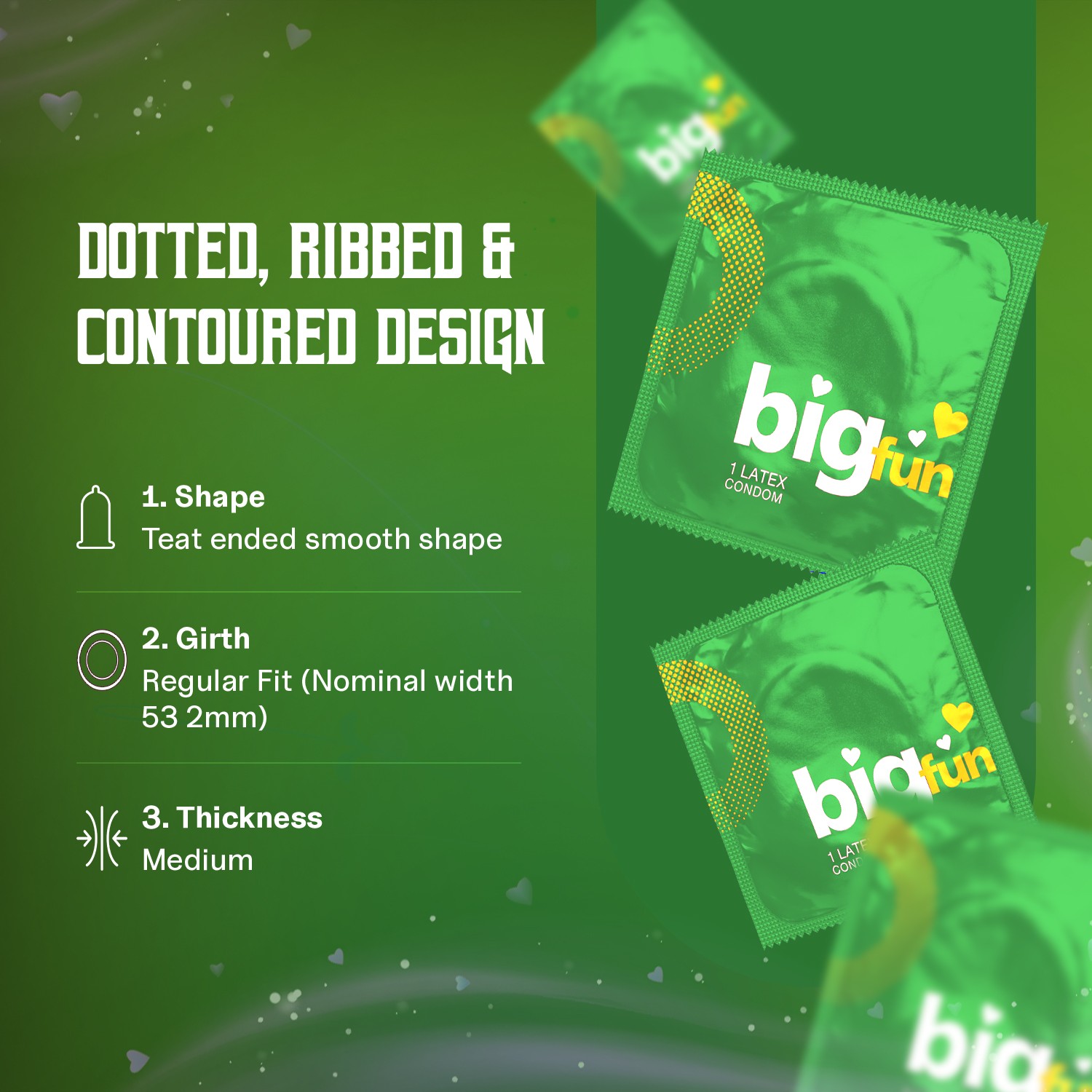 bigfun mogra flavoured condom with dotted design