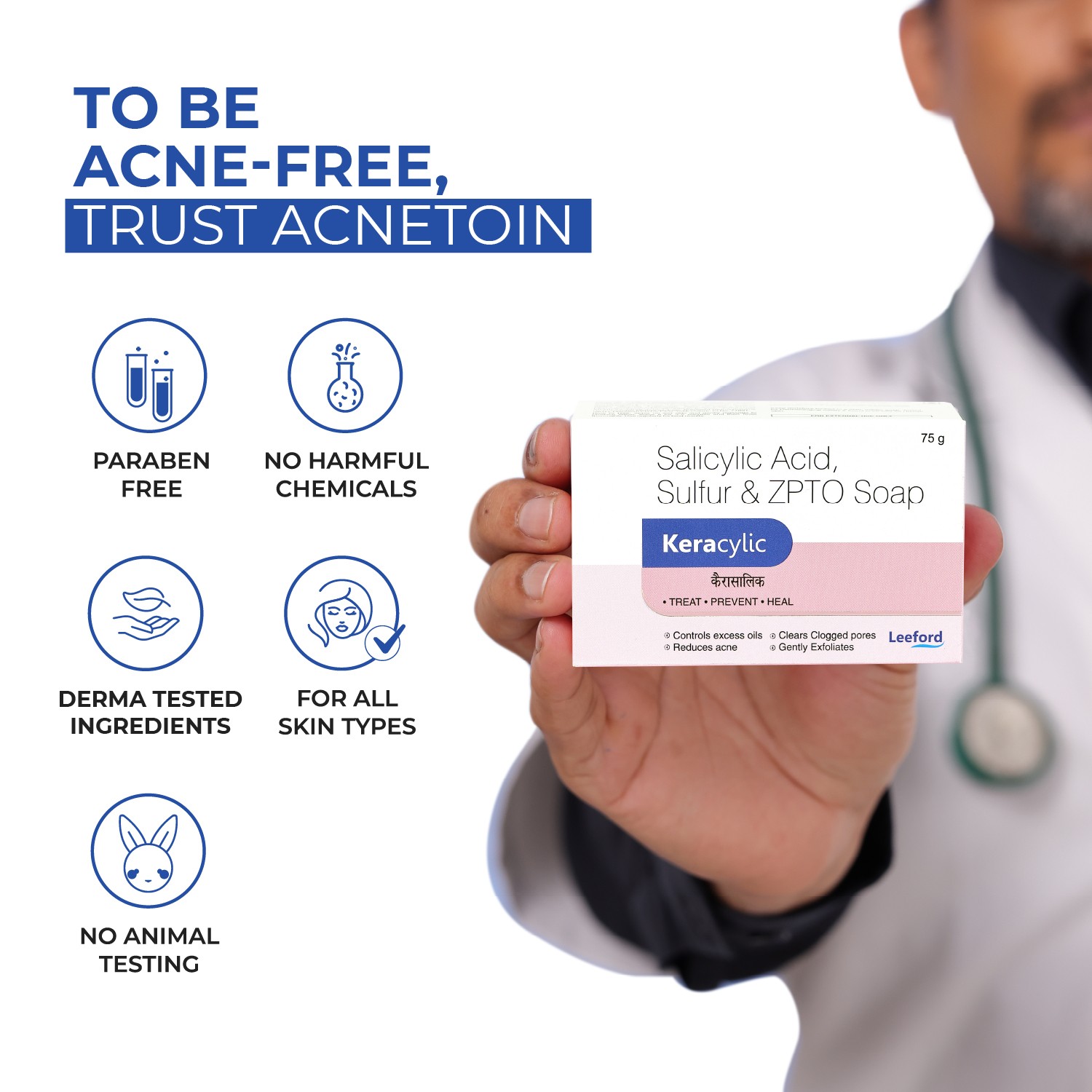 Keracylic Soap paraben free chemicals free derma tested