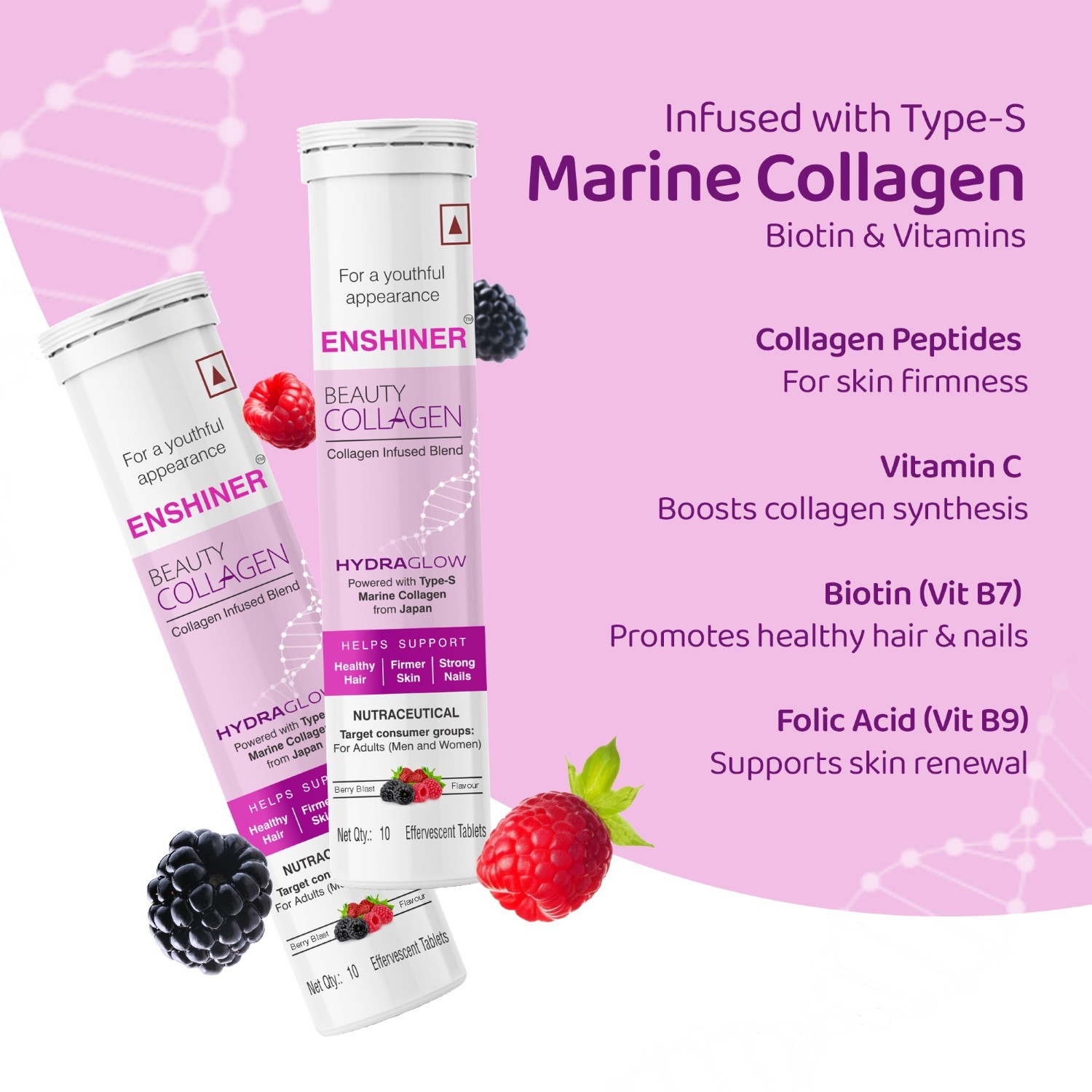 Enshiner marine collagen effervescent tablets key ingredients