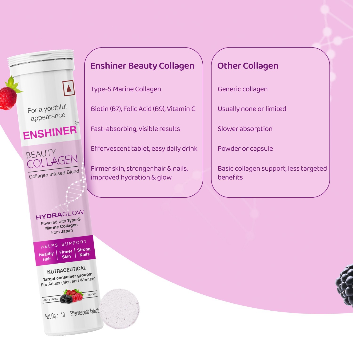 Enshiner marine collagen effervescent tablets collagen benefits