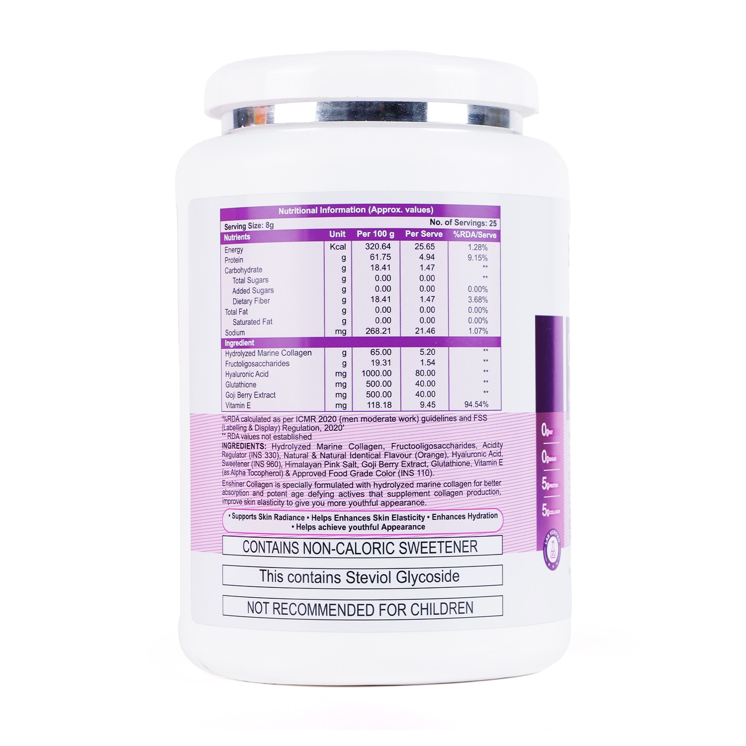 Enshiner marine collagen powder packaging