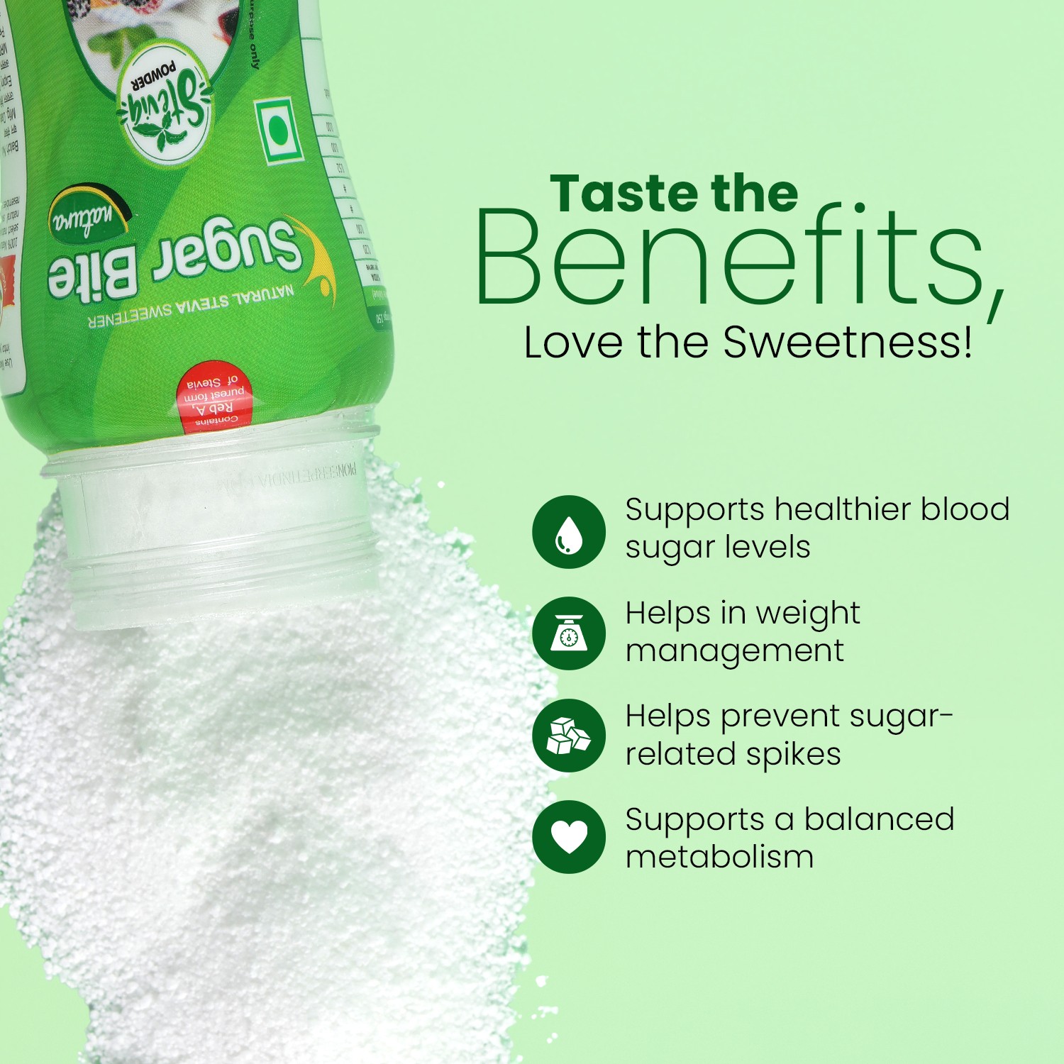 Sugar bite natura stevia powder main benefits