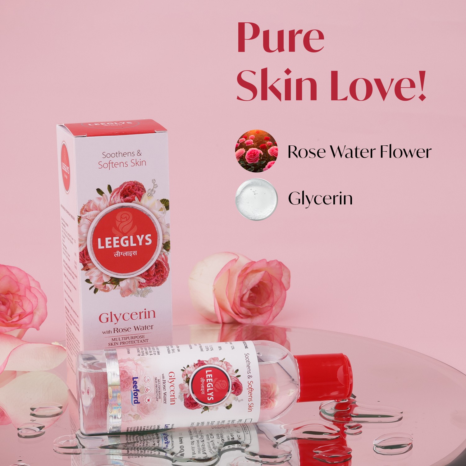 Leeglys glycerin with rose water key ingredients
