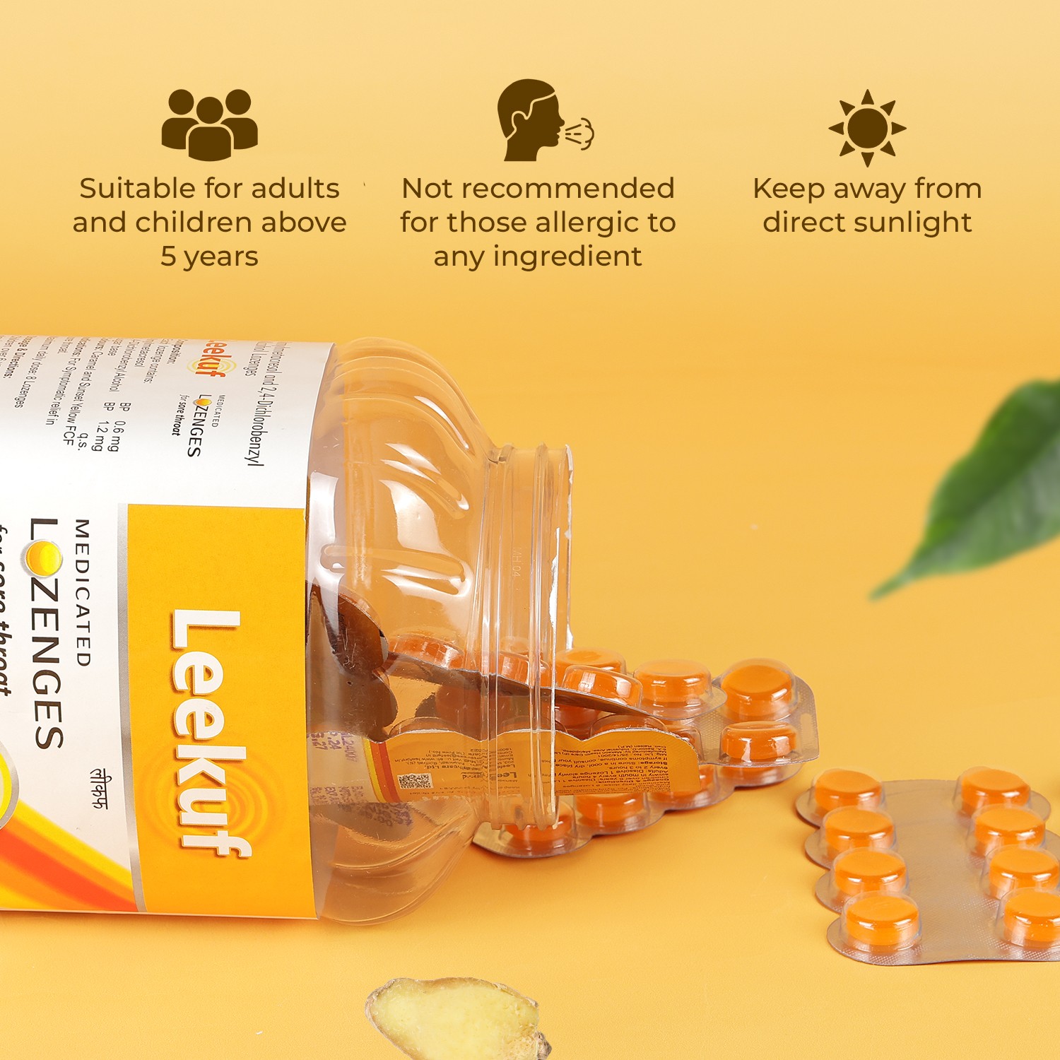 Leekuf lozenges with ginger and lemon instructions