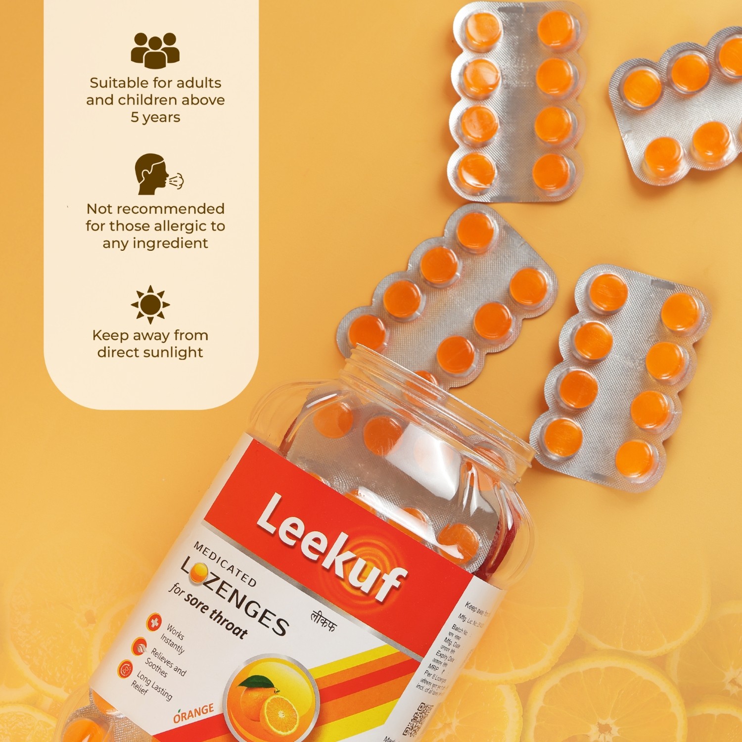 Leekuf Lozenges Orange