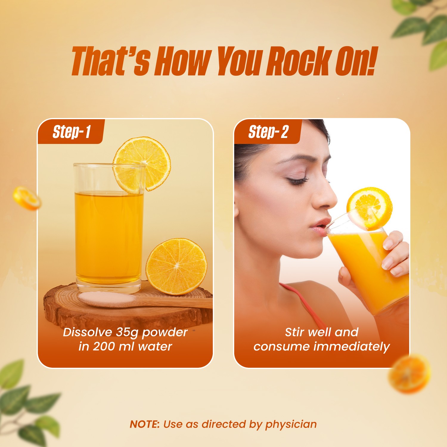 Rock on glucose-c orange how to consume
